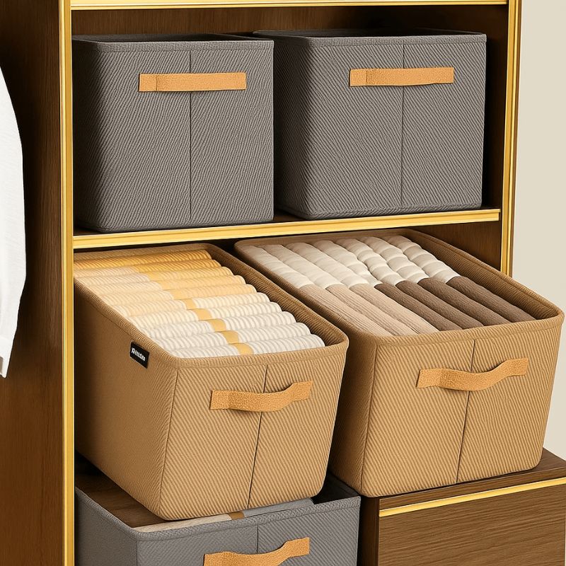 Organizador instalado no guarda-roupa